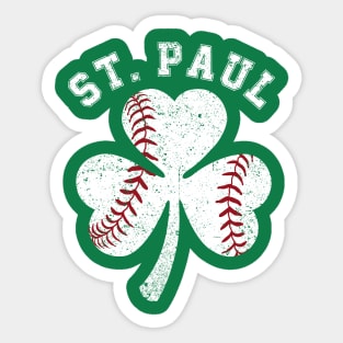St. Paul Baseball Irish Shamrock St Patrick's Day Lucky Charm St Paddy's Day Sticker